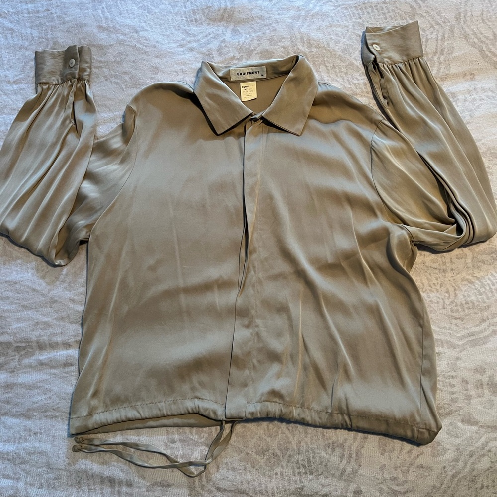 Silk Blouse in Light Tan